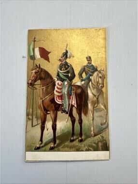 1885 Babbitt’s Soap Military Uniforms-Italy Cavalry Officers Horses Flag